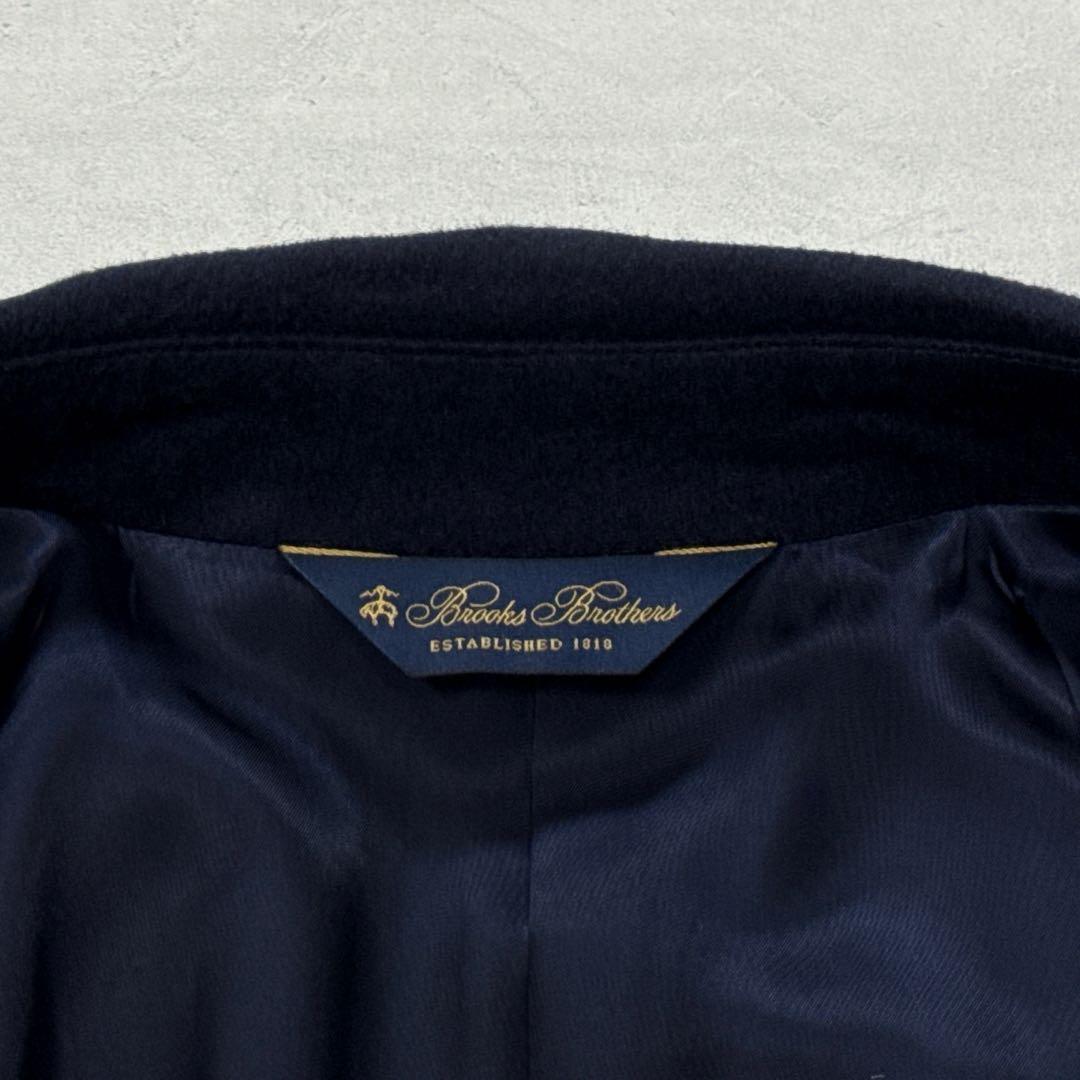 美品 現行 23AW ブルックスブラザーズ カシミヤバルカラーコート ネイビー