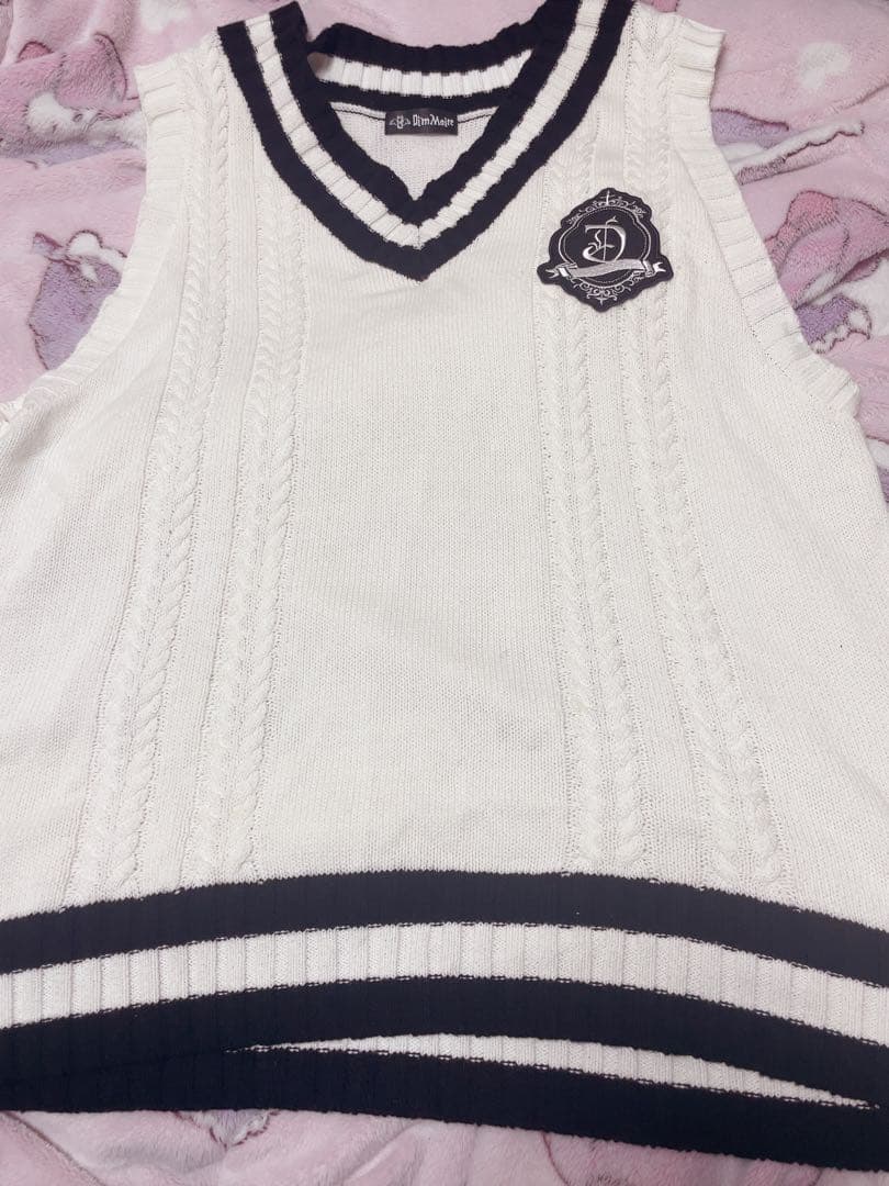 dimmoire 学園ニットベストWhite