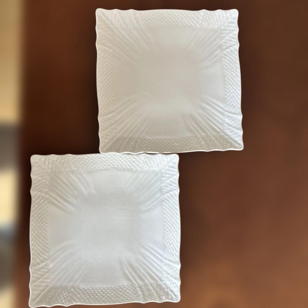 美品リチャードジノリベッキオホワイトスクエアプレート 2枚