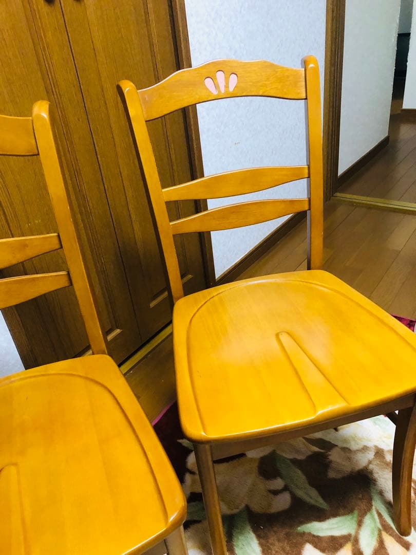 MIKIMOKU ミキモク家具　木製ダイニングテーブルセット 2脚付き