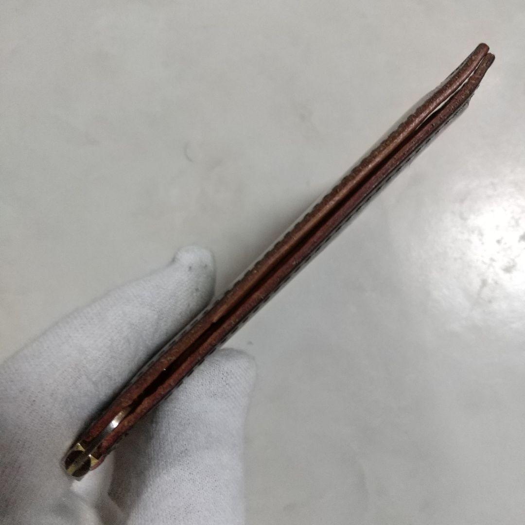 GANZO ガンゾ マネークリップ レザー 日本製 薄型 ダークブラウン