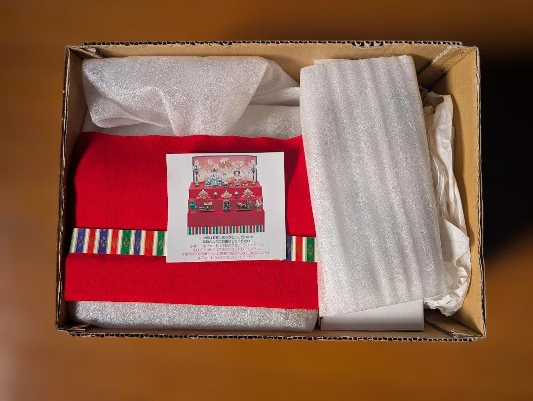 ミニ雛人形三段①　ひな祭り　新花園雛新三段　5人飾り　小　丹青堂製