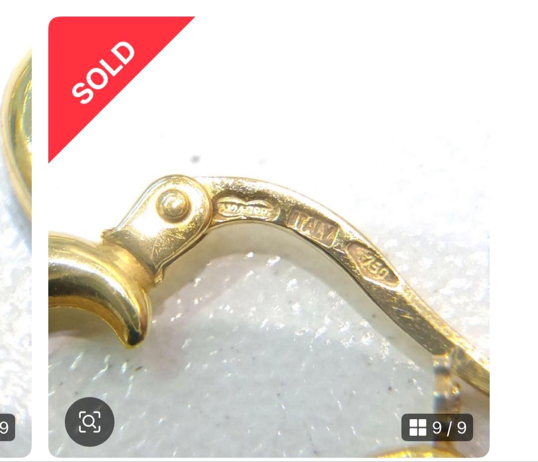 ⭐️ウノアエレ⭐️750刻印 フープ ハート型 ピアス 売り切り価格