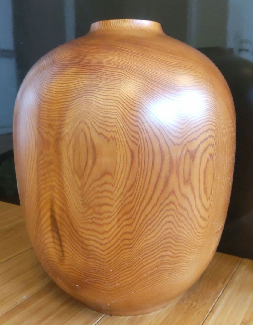 屋久杉　壺　花器　岳南英世作　美品