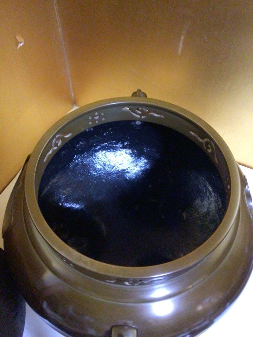 唐銅　風炉釜 畠春斎 一ノ瀬宗辰 共箱付き