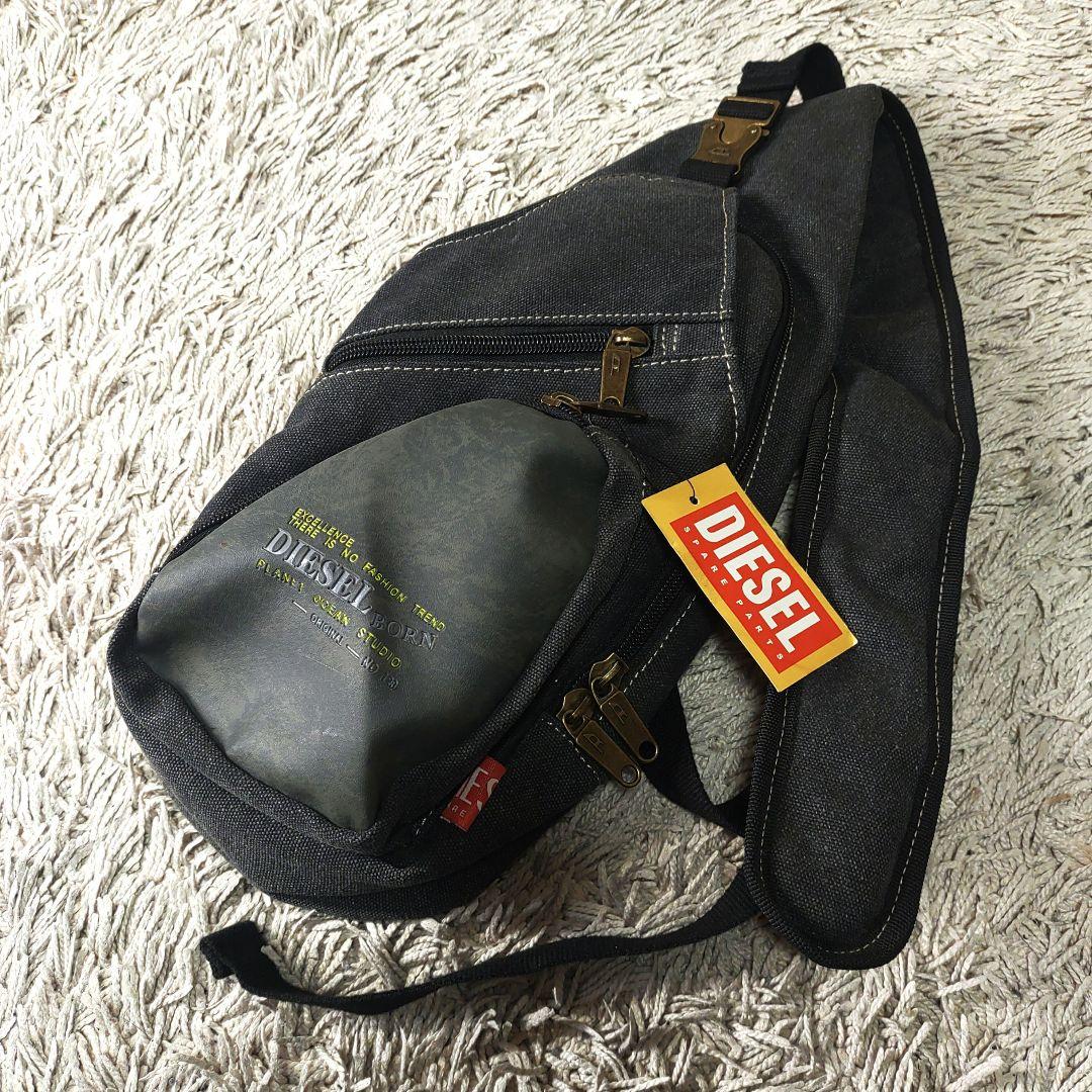 【新品未使用】DIESEL　ディーゼル　ボディバッグ　デニム　グレー