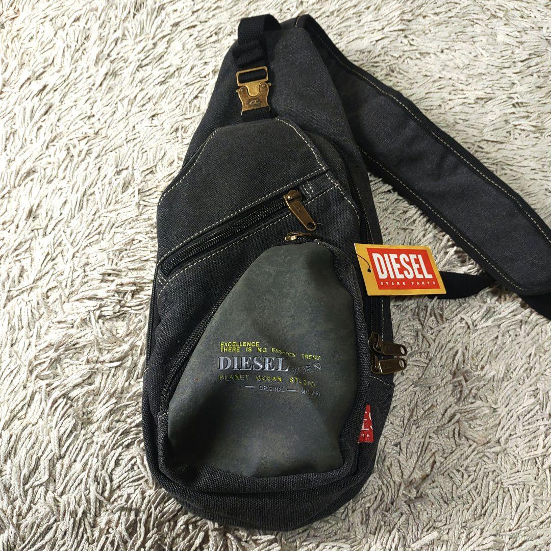 【新品未使用】DIESEL　ディーゼル　ボディバッグ　デニム　グレー