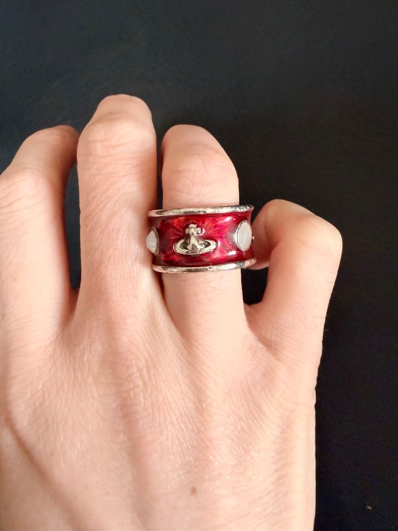 ヴィヴィアンウエストウッド オーブリング レッド Sエナメル ヴィンテージ