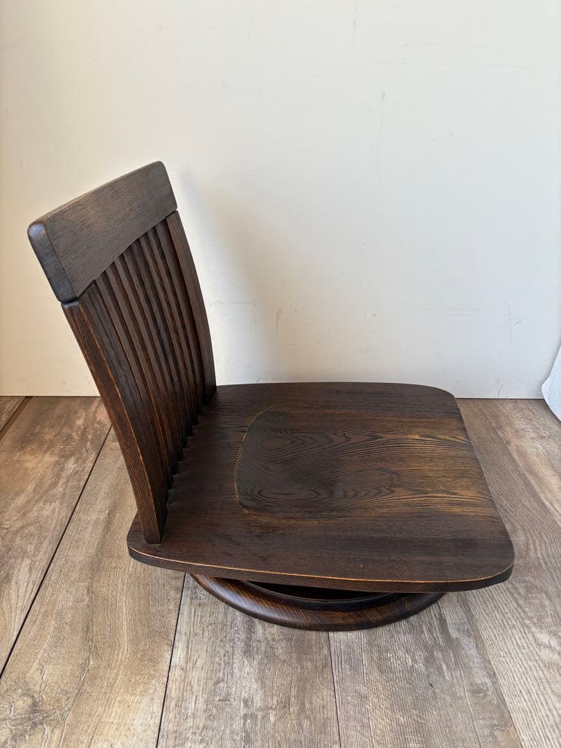 回転座椅子　無垢　和モダン　和室　タモ材　オーク材　⑤