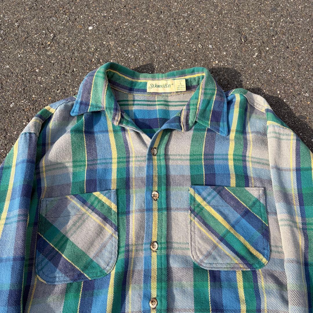 名作✨ 80s~90s St John's Bay ネルシャツ USA製