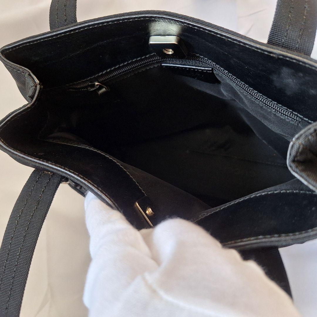 【美品】GUCCI レザー ナイロン ミニトートバッグ ブラック イタリア製