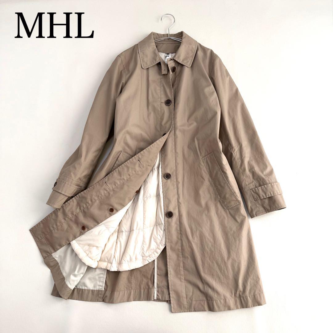 【MHL】ダウンライナー付きステンカラーコート（M）ブラウン　トレンチコート