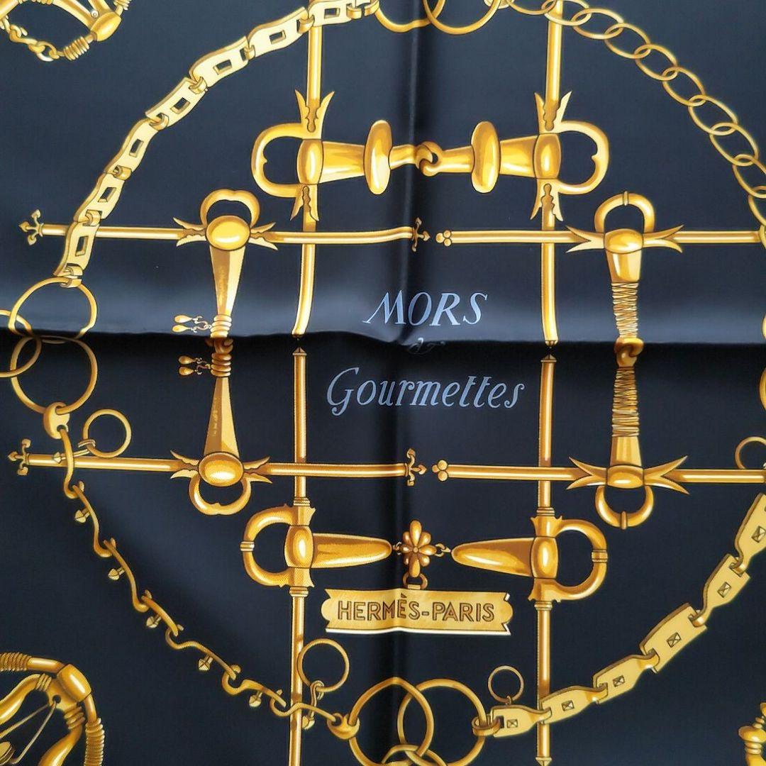 未使用⬛️エルメス スカーフ カレ90 　銜と鎖