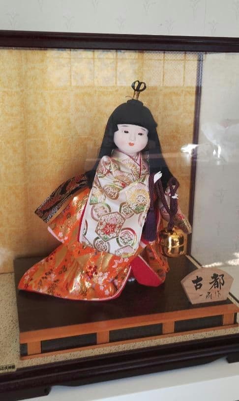 日本人形「古都」ガラスケース入り　　市松人形　わらべ人形　雛人形　12号