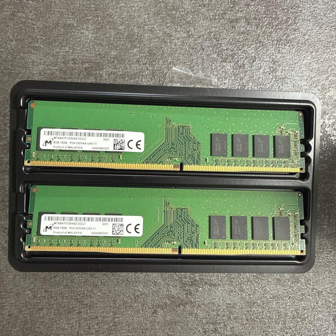 k*様 Micron DDR4 PC4-3200AA-UA2 8GB 2枚組 計