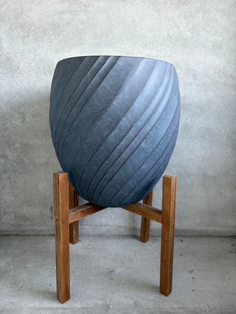 陶器 スワールパターン植木鉢