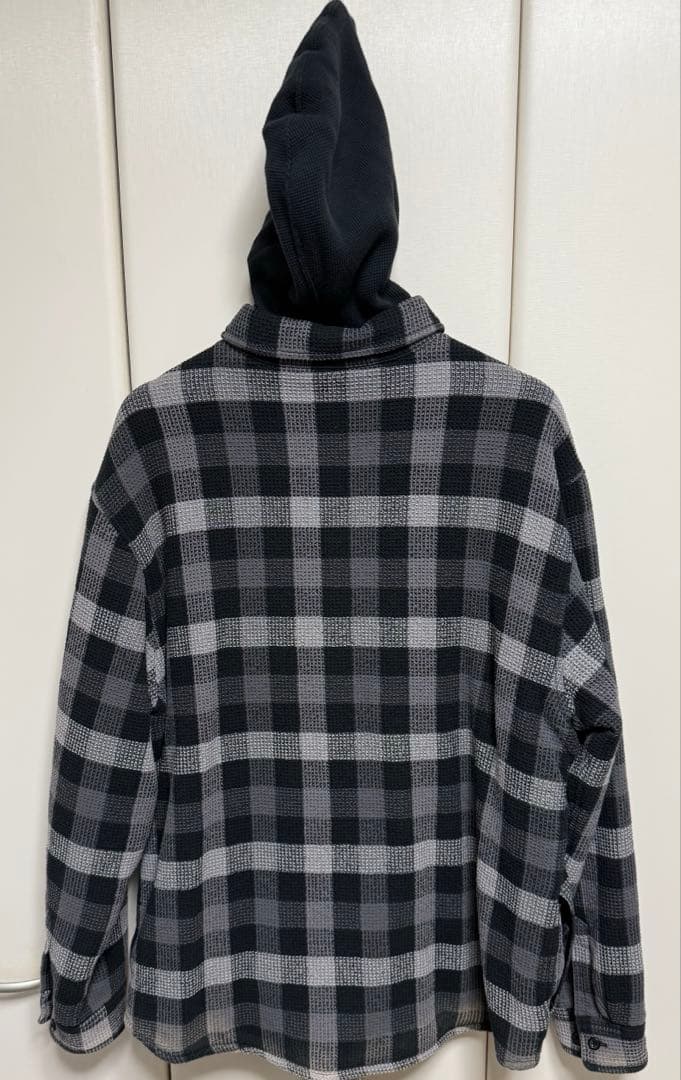 トップス Supreme Waffle Plaid Hooded Shirt