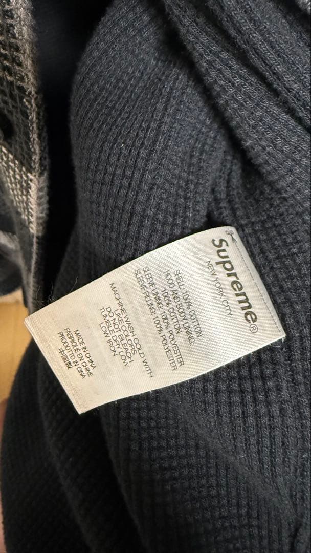 トップス Supreme Waffle Plaid Hooded Shirt