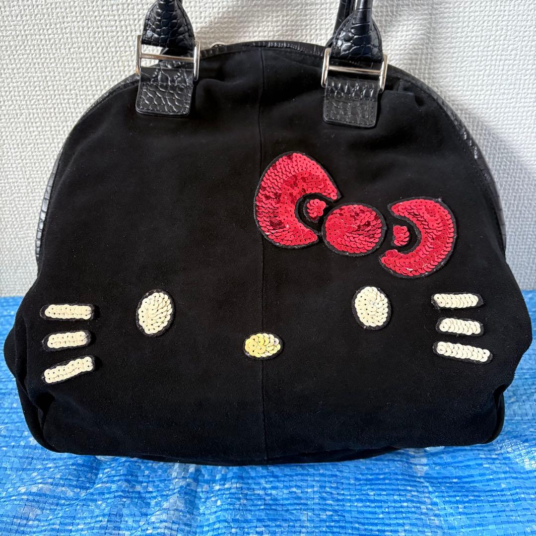 レア⬛︎ハローキティ⬛︎muta⬛︎ボストンバッグ⬛︎コラボ⬛︎レザー⬛︎クロコ型押し