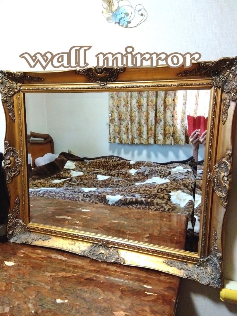 イタリア製 ウォールミラー ／ヴィンテージ インテリア 壁掛け 鏡