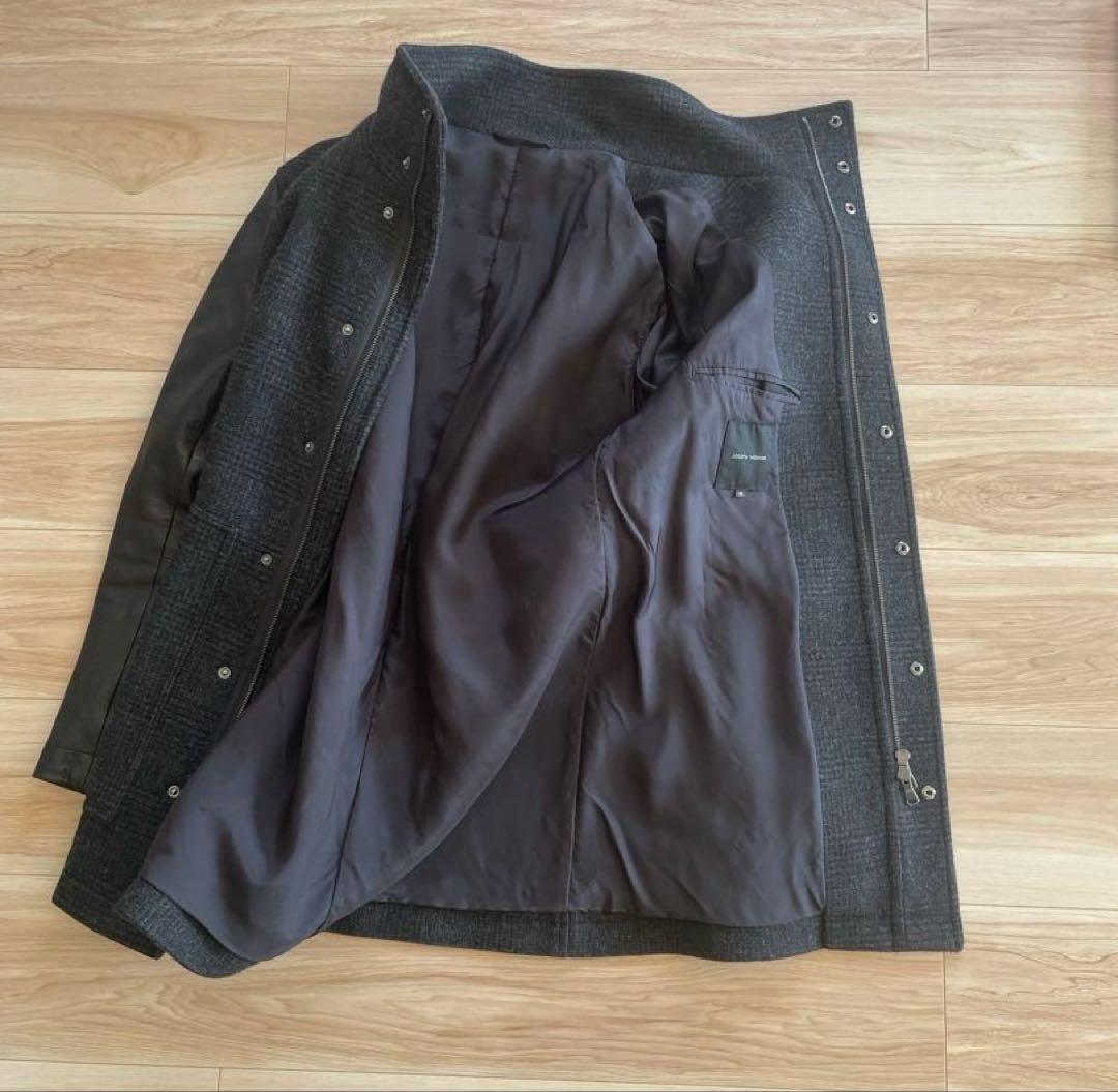 ⭐️JOSEPH HOMME46ジョセフオム ウール・レザー スタンドカラーコート