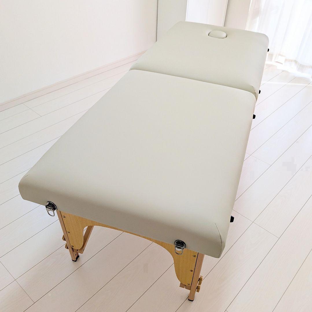 【極美品】マッサージベット 折りたたみベット 低反発 ナチュラル ホワイト 新品