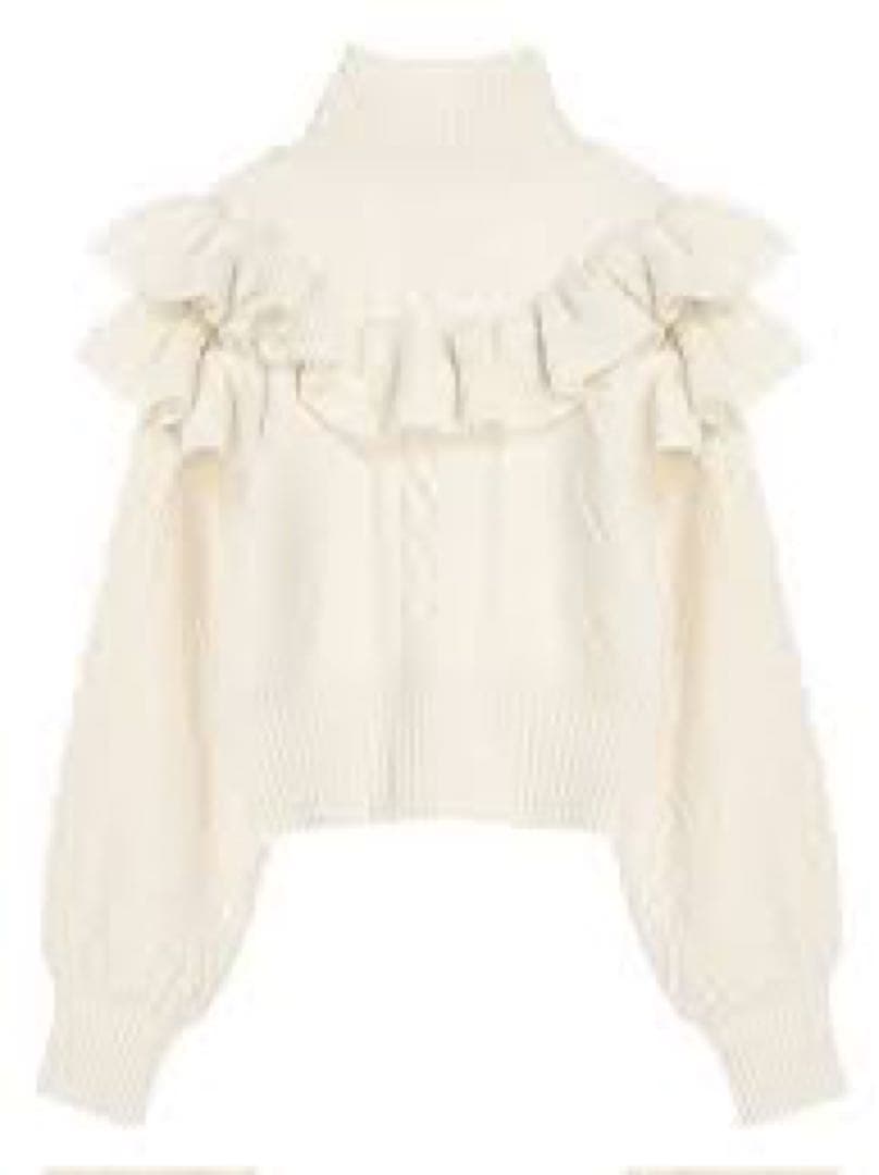 美品☆柴咲コウ☆MES VACANCES ミヴァコンス☆ケーブルフリルニット