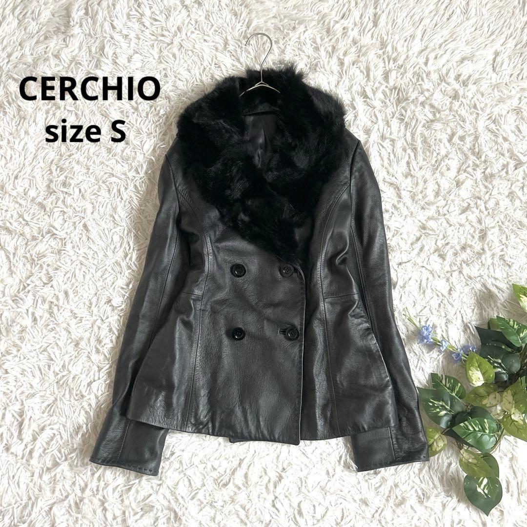 美品⁂ラムレザージャケット　ダブル　フォックスファー取り外し可能　ブラック　S