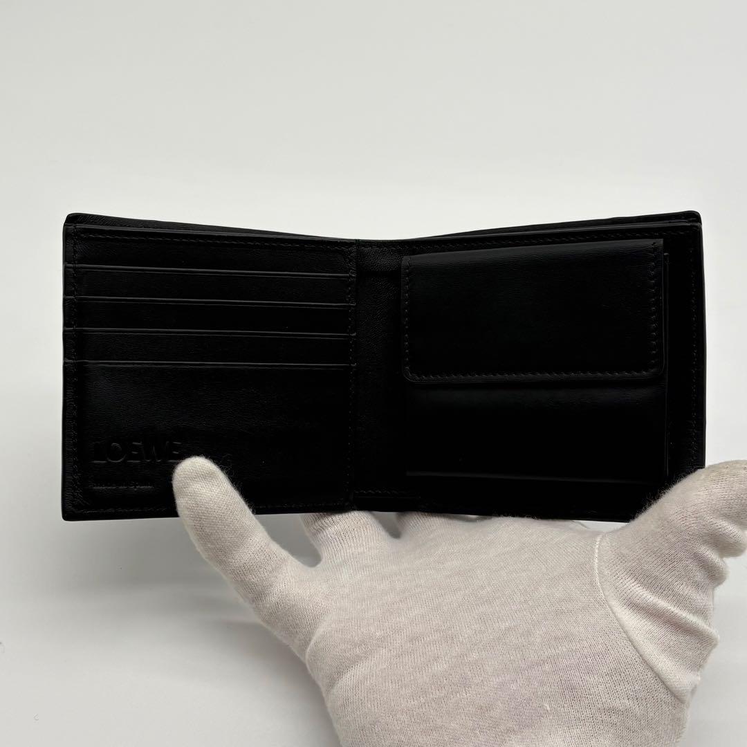 【極美品】ロエベ 折り財布 パズル アナグラム ロゴ ブラック バイフォールド