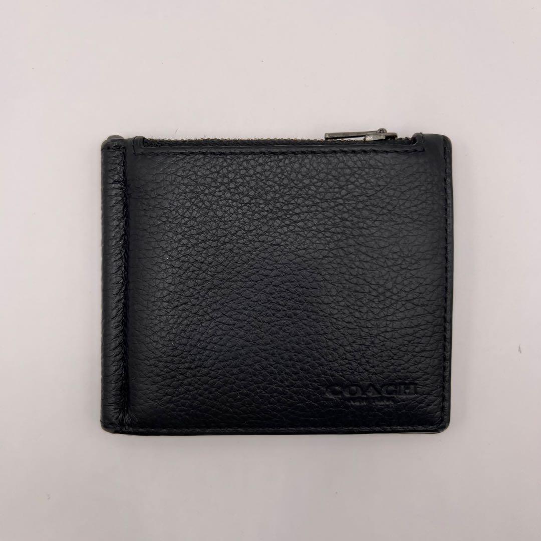 COACH C8272 二つ折り財布　マネークリップ　ブラック レザー　財布