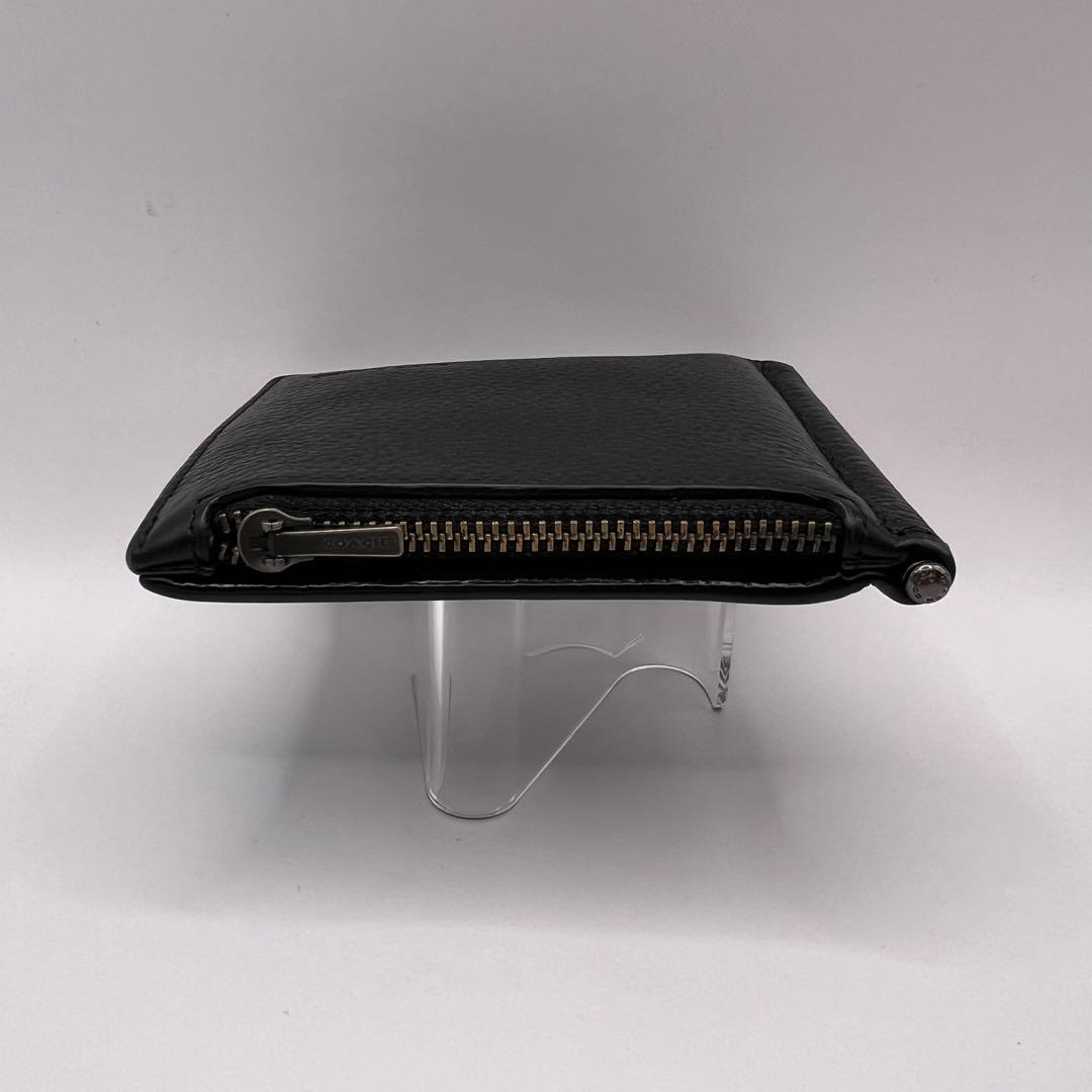 COACH C8272 二つ折り財布　マネークリップ　ブラック レザー　財布