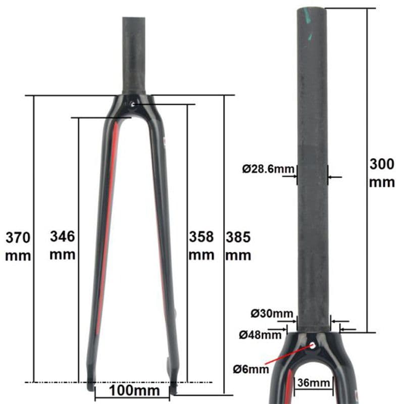 フルカーボンフォーク　wacako　ディスクブレーキ　テーパード
