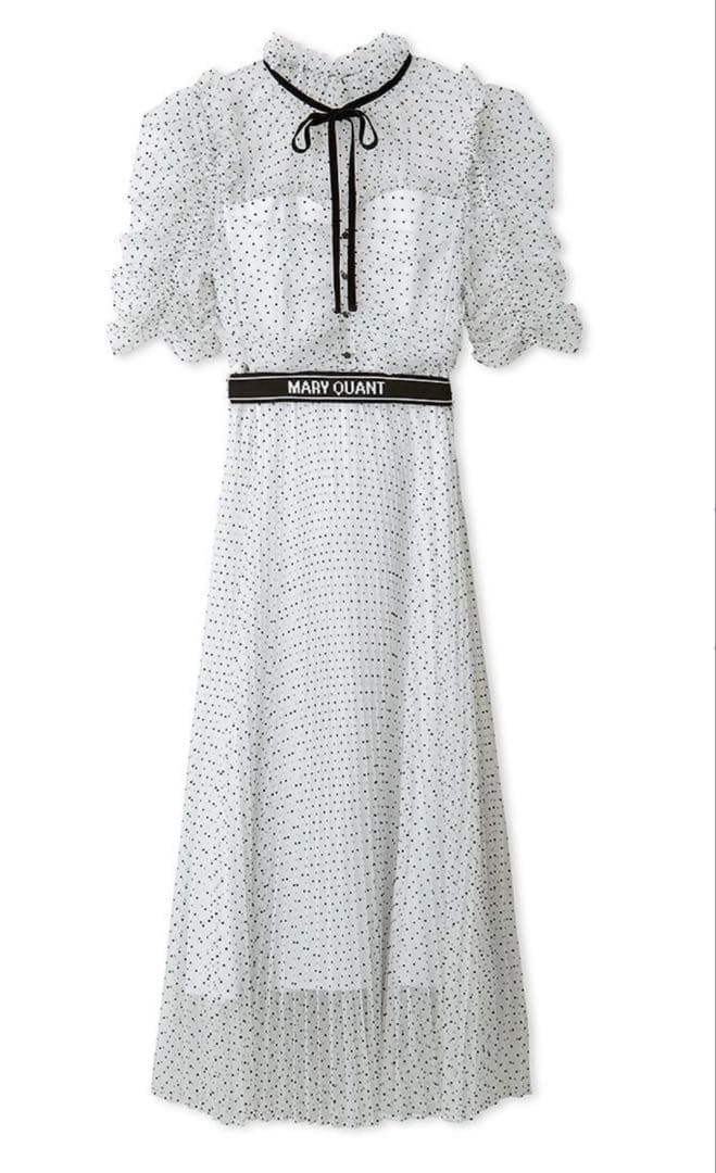 【LILY BROWN×MARY QUANT】ベルト付きドットチュールドレス