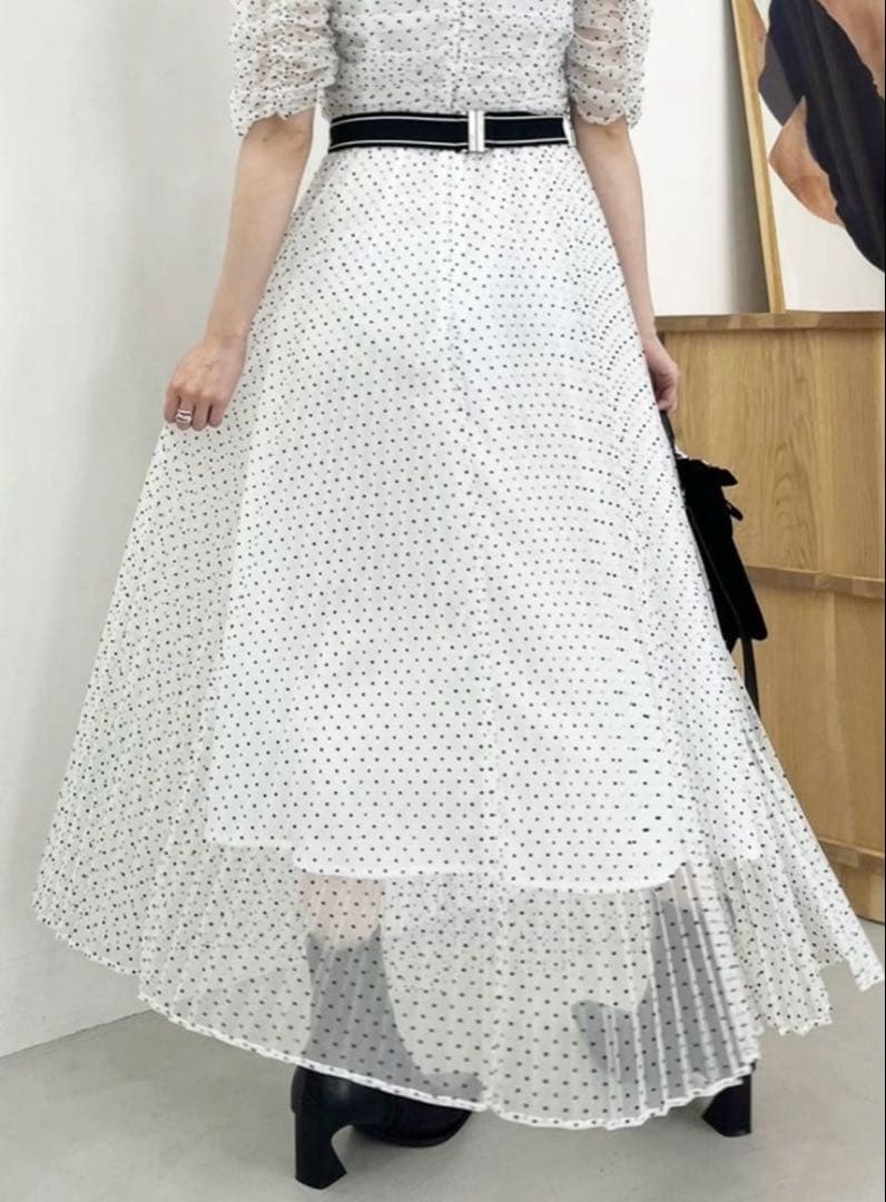 【LILY BROWN×MARY QUANT】ベルト付きドットチュールドレス