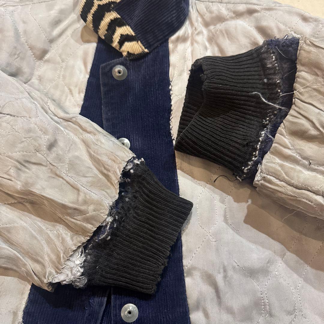 50s VINTAGE コーデュロイ アニマル ゼブラ ジャケット 短丈 ナス紺