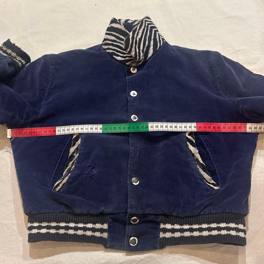 50s VINTAGE コーデュロイ アニマル ゼブラ ジャケット 短丈 ナス紺