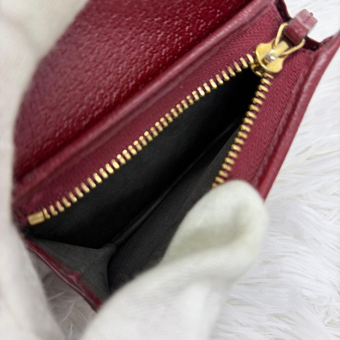 美品✨️グッチ ドラえもん 二つ折り財布 レザー GG レッド コラボ