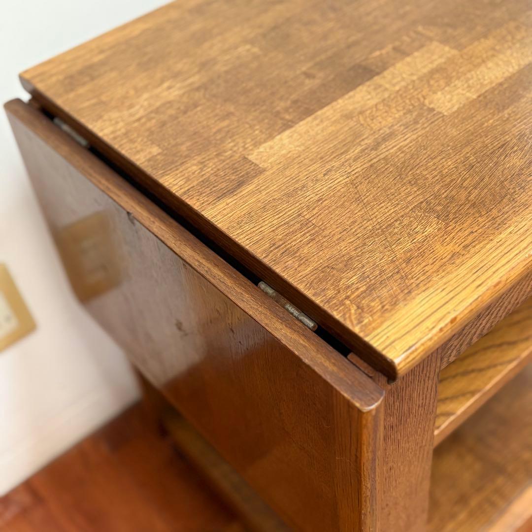 バタフライワゴン【USAビンテージ 】オーク材 サイドテーブル キャスター