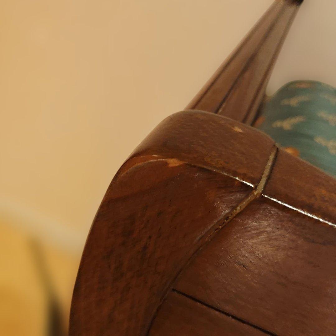 緑色 花柄 クッション付きオットマン