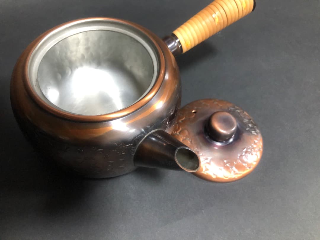 純銅茶器　 玉いぶし急須皿　星寛堂1点　夢お茶の間揃1点　2点セット