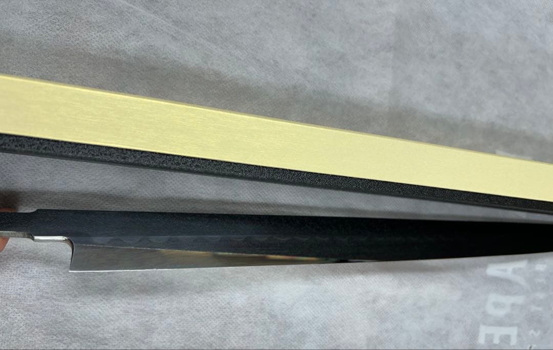 池田美和　水本焼　白ニ　先丸柳刃　360mm 柄なし