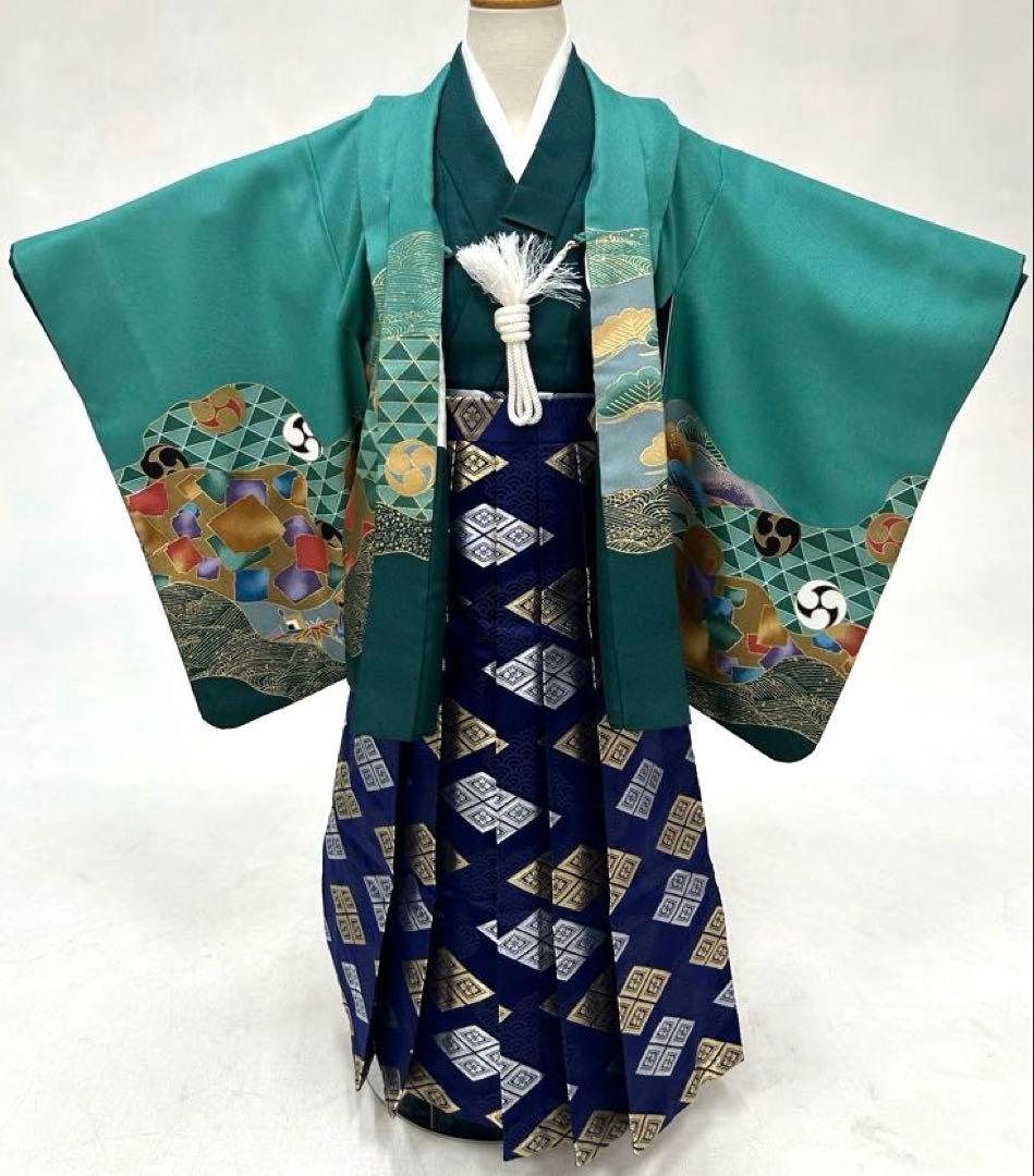 七五三3歳　羽織・羽織紐・着物・長襦袢・袴・帯・懐剣・ 肩上げ済み