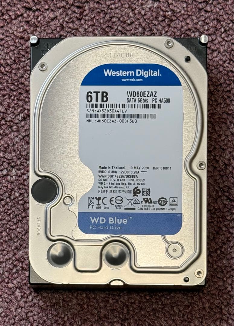 Western Digital WD60EZAZ 6TB HDD中古