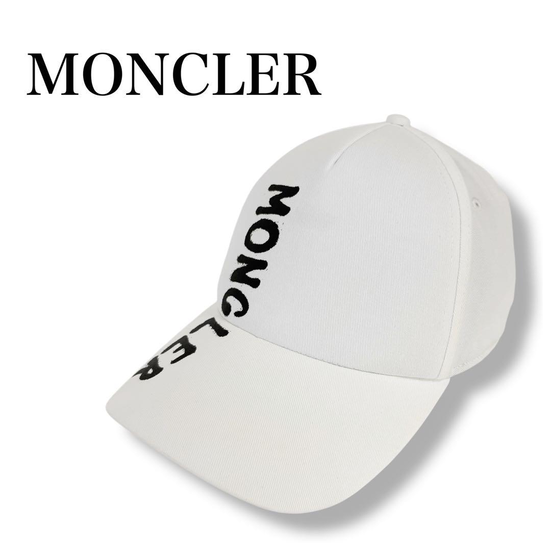 美品✨MONCLER モンクレール ベースボールキャップ 帽子 白 ホワイト