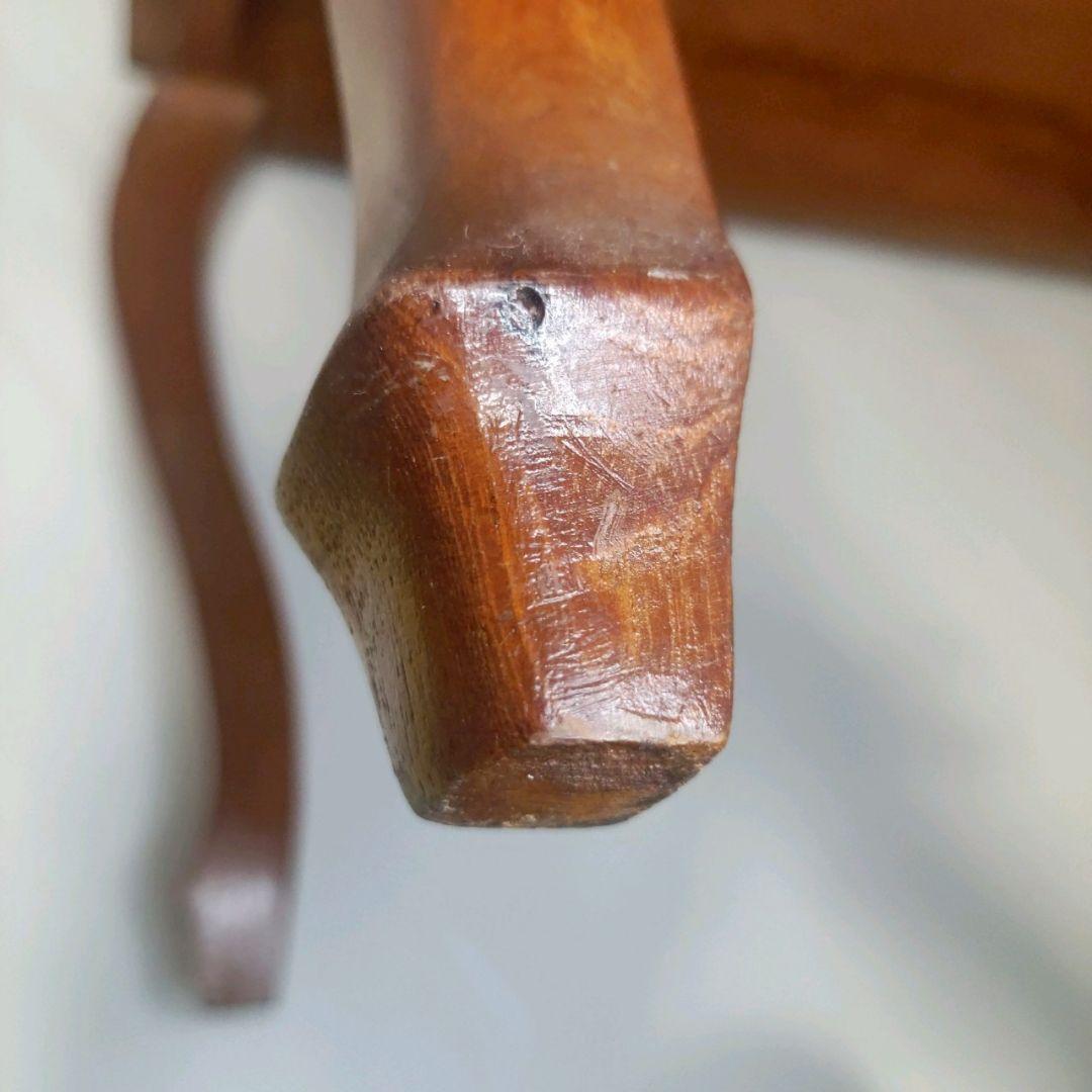 【美品】アンティーク調 猫脚彫刻 木製テーブル ダークブラウン 長方形