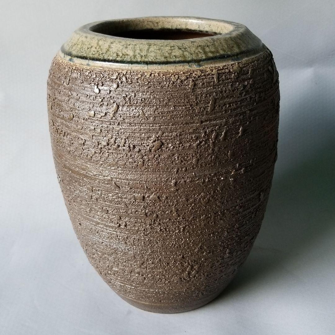 信楽焼傘立て  火色流し壷型 高さ４３cm