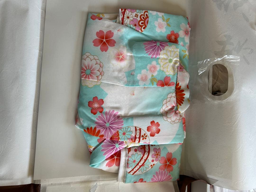 3歳　七五三　着物　双子　ピンク水色　2点セット