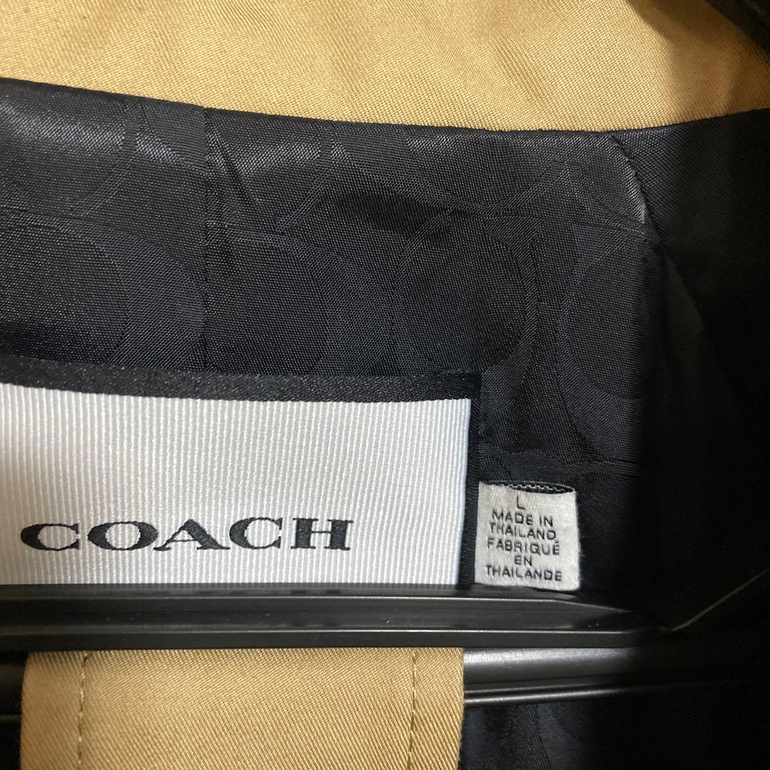 COACH メンズトレンチコート CT264-BK.K ベージュ Ｌ