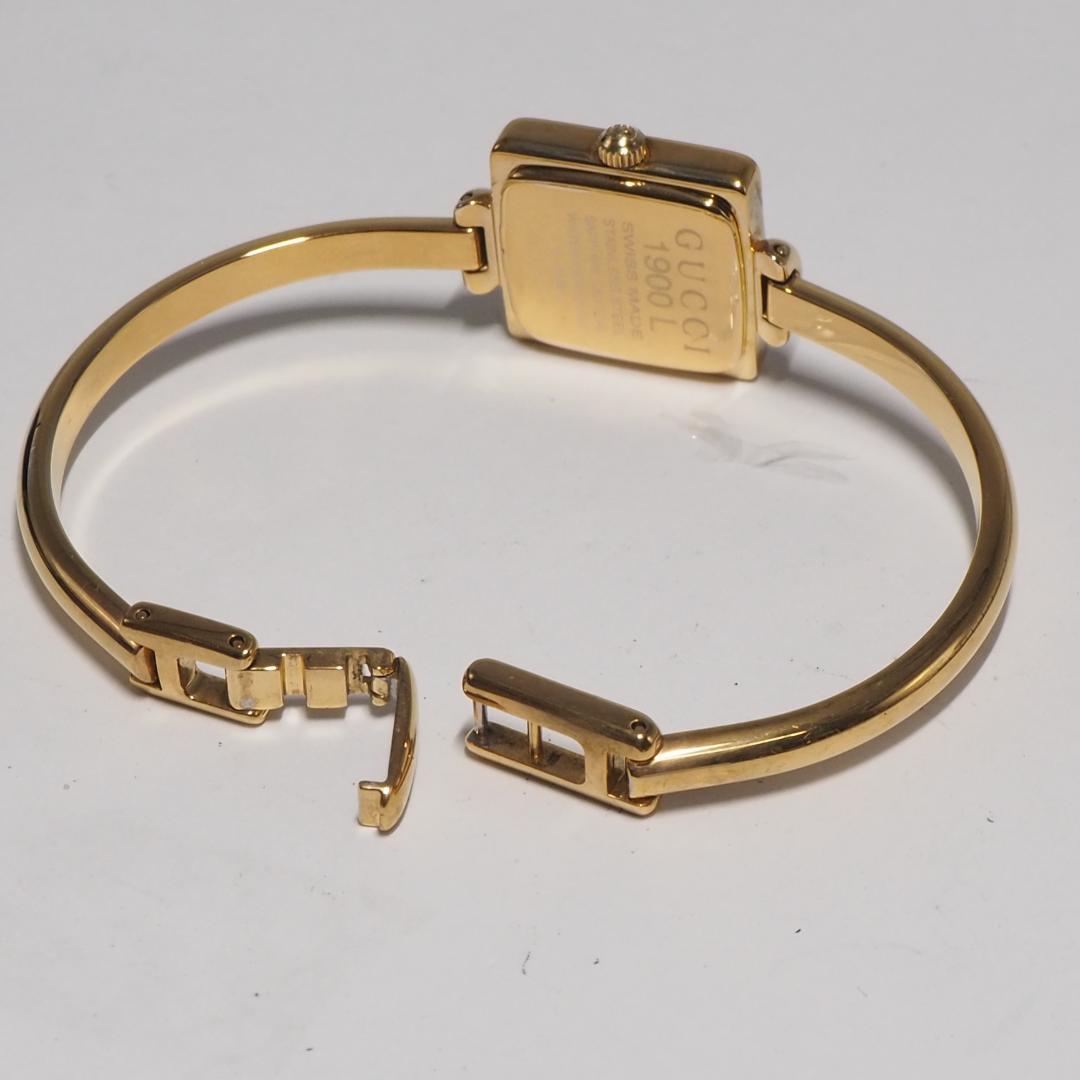 美品 グッチ GUCCI 1900 スクエア バングルウォッチ 腕時計 H517