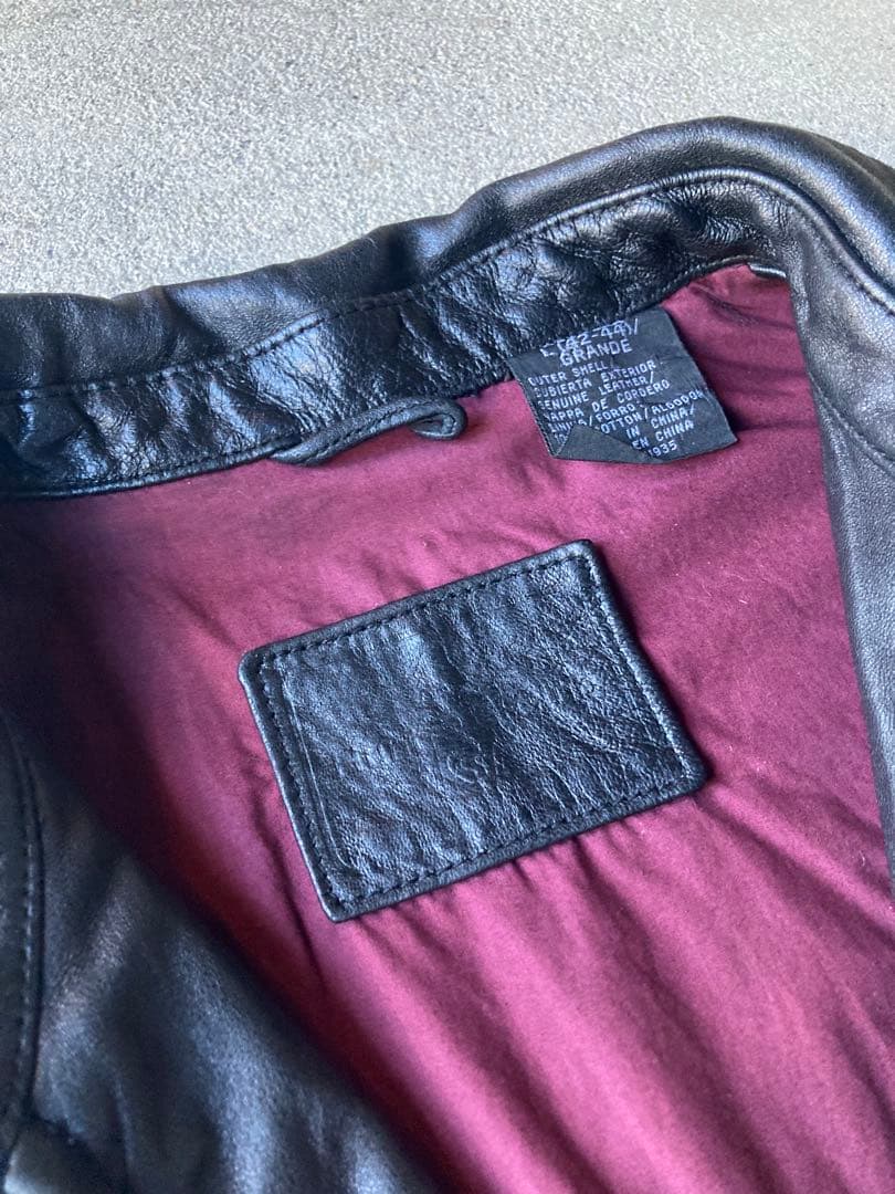 90s レザースウィングトップ ジップレザー L vintage